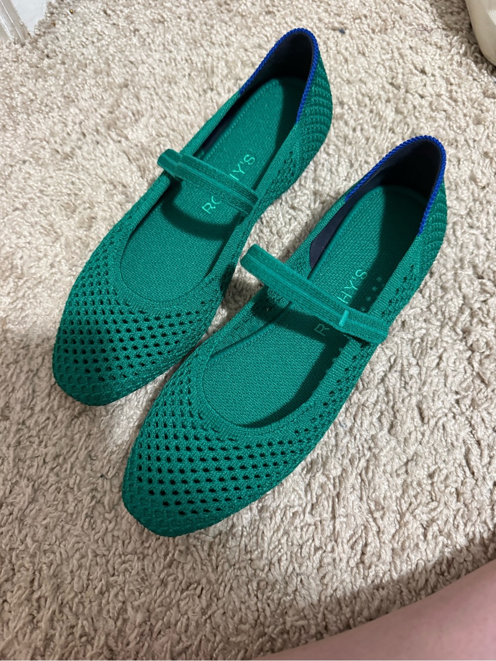 NEW Rothy's Mary Jane Knit Flats in Green